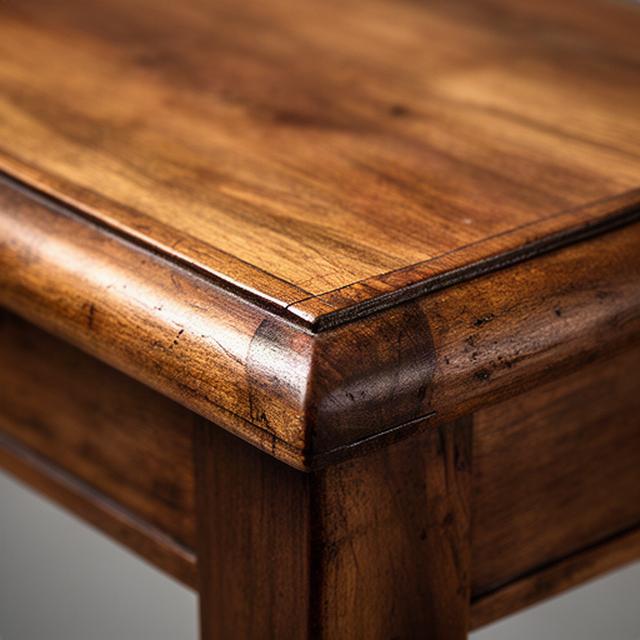 Detailansicht einer präzise reparierten Holzverbindung mit sichtbarer warmer Patina
